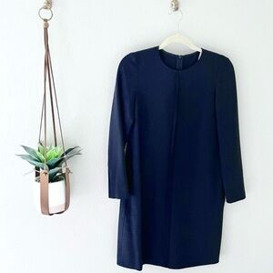 Max Mara Navy Blue Long Sleeve Dress Size S